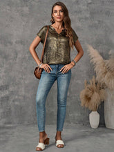 EMERY ROSE Notched Neck Batwing Sleeve Blouse For Summer